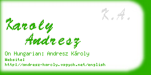 karoly andresz business card